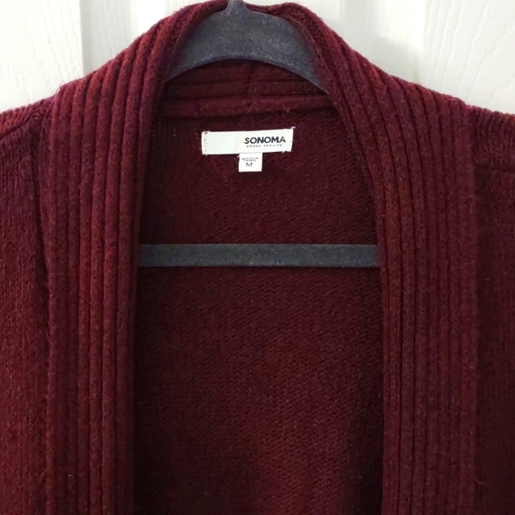 Sonoma Cranberry Purple Soft Cozy Grandma Cardigan Sweater Size M - Picture 3 of 6